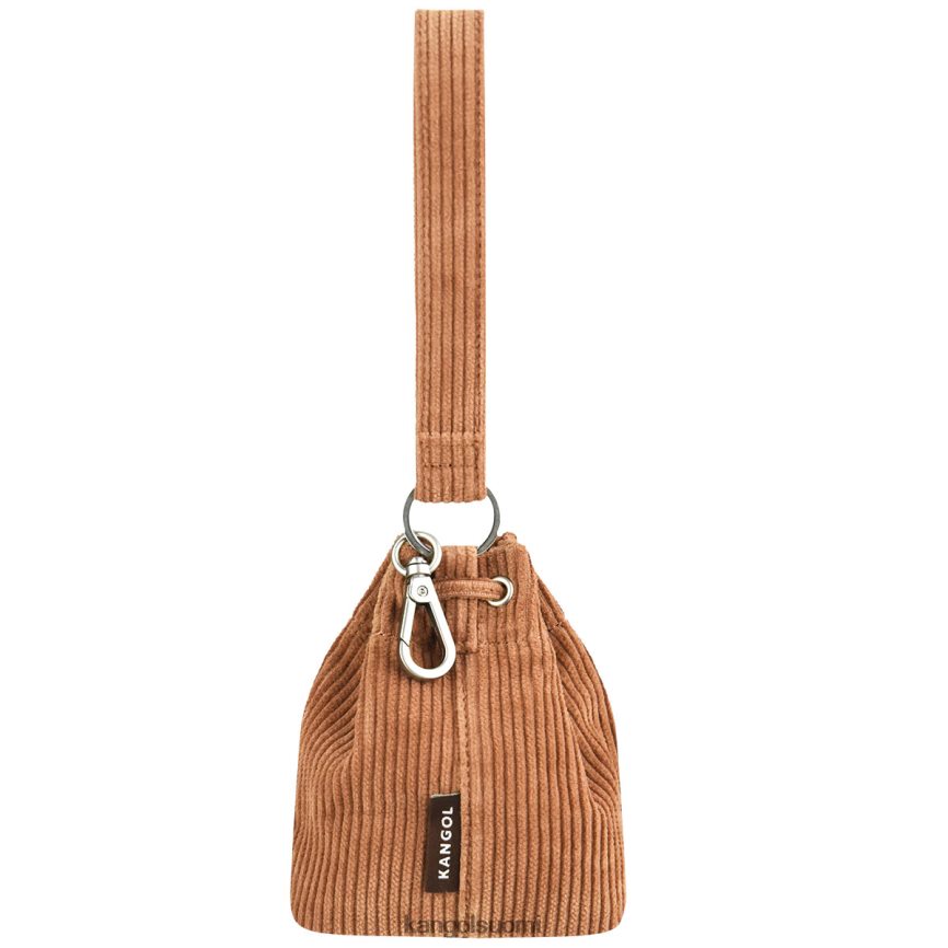 VF80241246 ruskea sukupuolineutraali Kangol vakosametti mini bucket bag avaimenperä Lisätarvikkeet