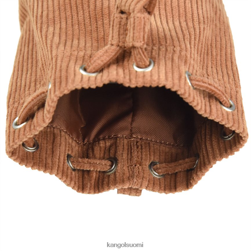 VF80241246 ruskea sukupuolineutraali Kangol vakosametti mini bucket bag avaimenperä Lisätarvikkeet