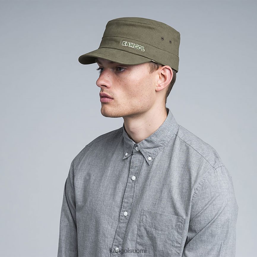 VF8024261 vihreä sukupuolineutraali Kangol puuvillatvilli armeijalakki Lisätarvikkeet