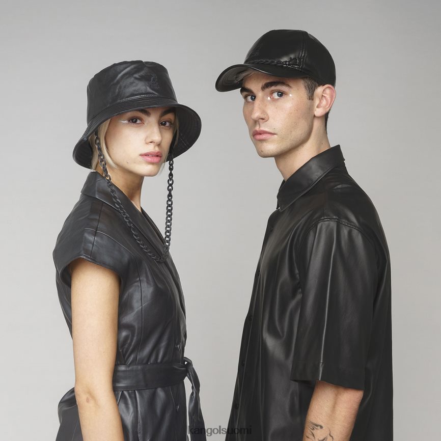 VF8024290 musta sukupuolineutraali Kangol ketju keinonahka baseball Lisätarvikkeet