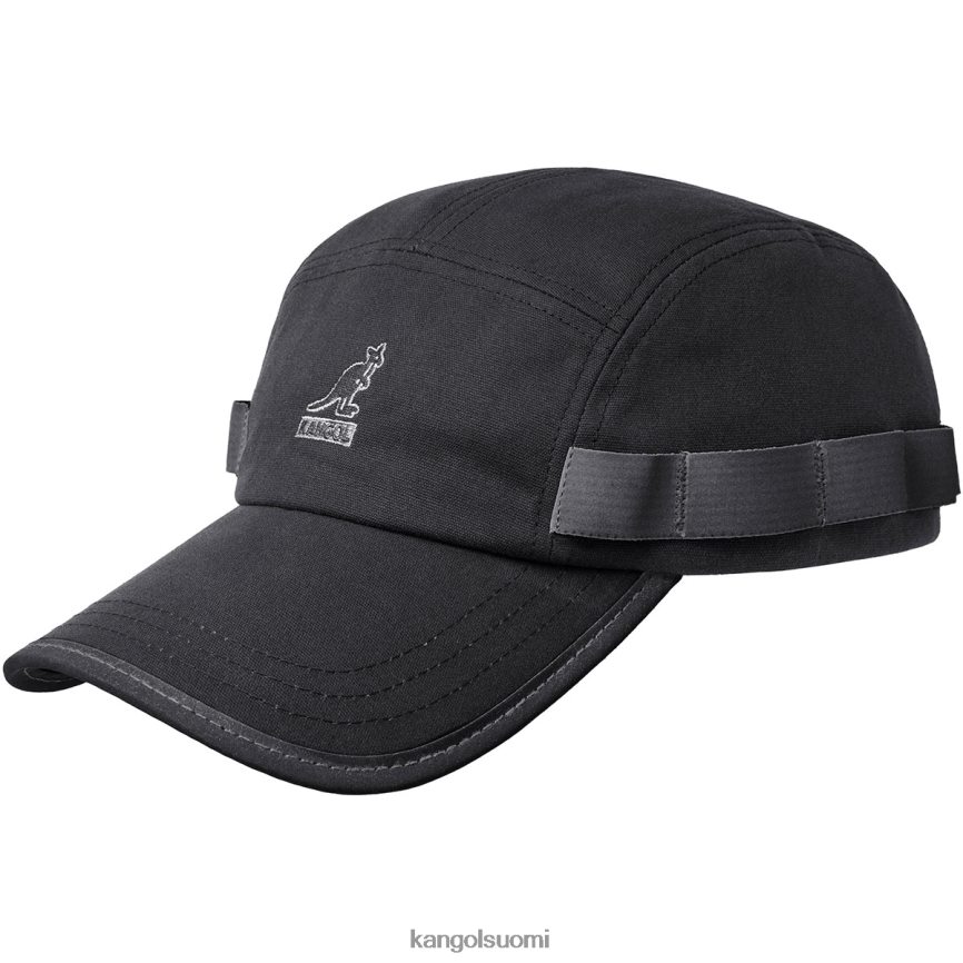 VF8024361 musta sukupuolineutraali Kangol vahattu apuohjelma 5 paneelin korkki Lisätarvikkeet