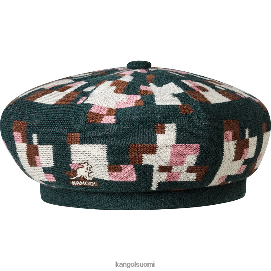 VF8024399 mänty/kerma sukupuolineutraali Kangol pikselöity ruudullinen baretti Lisätarvikkeet