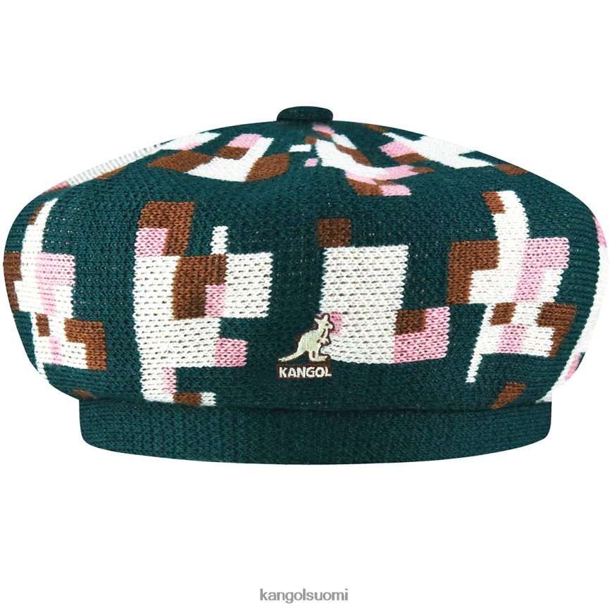 VF8024399 mänty/kerma sukupuolineutraali Kangol pikselöity ruudullinen baretti Lisätarvikkeet