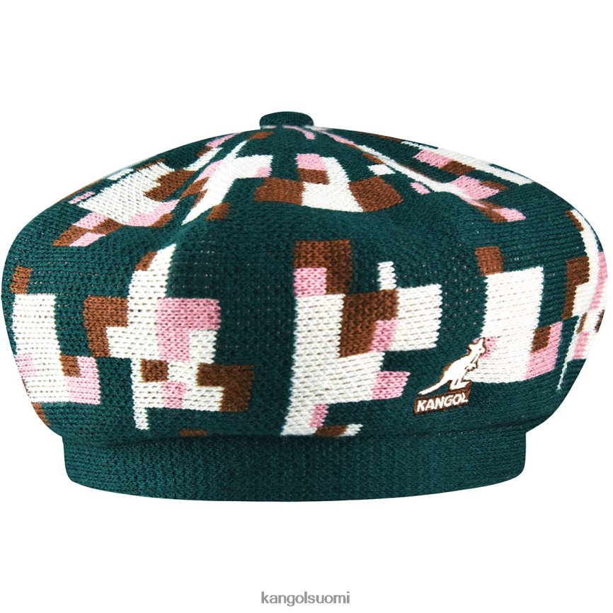 VF8024399 mänty/kerma sukupuolineutraali Kangol pikselöity ruudullinen baretti Lisätarvikkeet