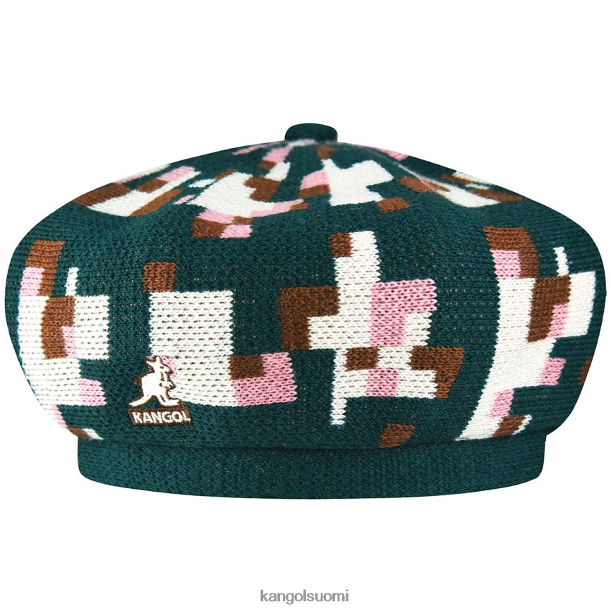 VF8024399 mänty/kerma sukupuolineutraali Kangol pikselöity ruudullinen baretti Lisätarvikkeet