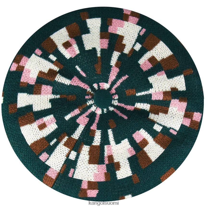 VF8024399 mänty/kerma sukupuolineutraali Kangol pikselöity ruudullinen baretti Lisätarvikkeet