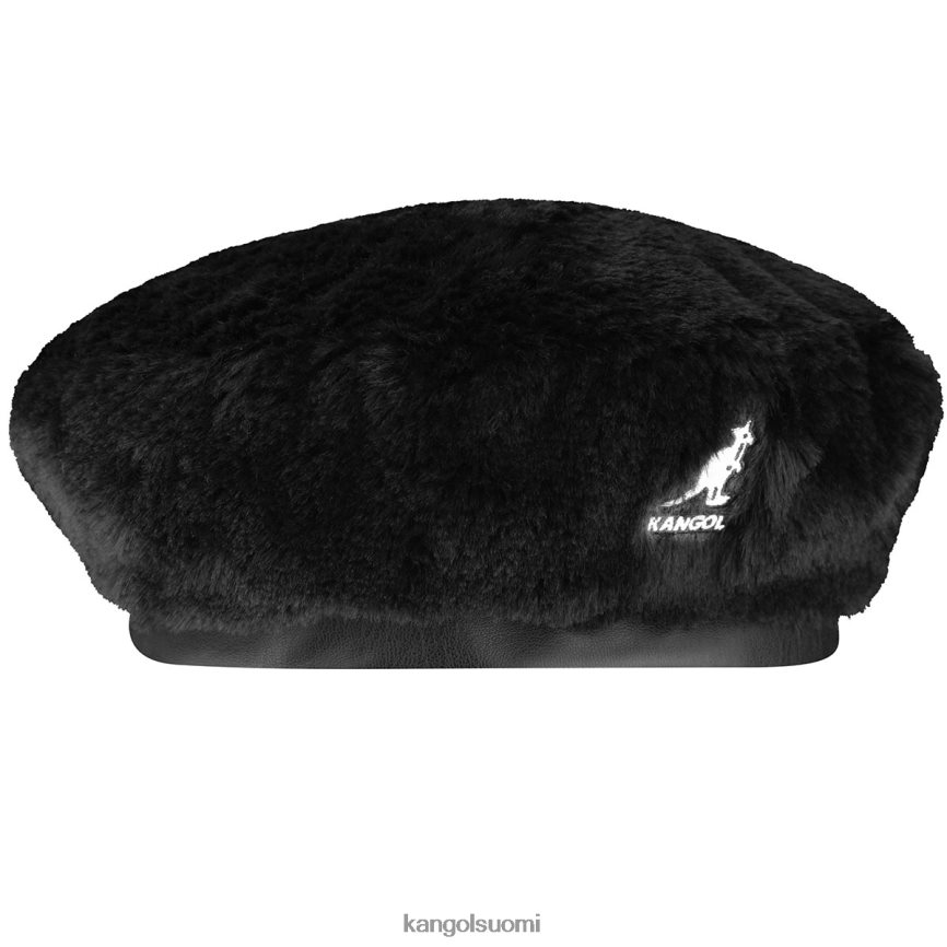 VF8024403 kiinteä musta sukupuolineutraali Kangol tekoturkisbaretti Lisätarvikkeet
