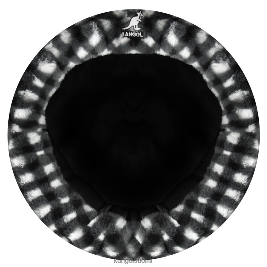 VF8024407 musta gingham sukupuolineutraali Kangol tekoturkisbaretti Lisätarvikkeet