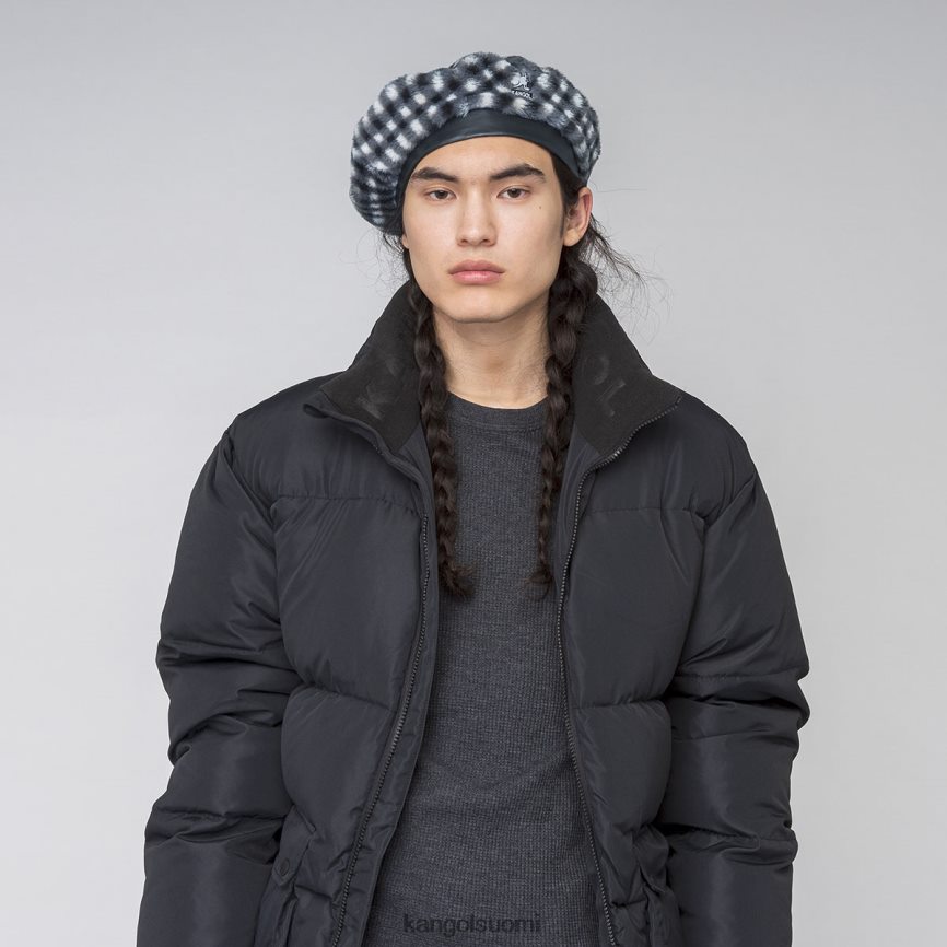 VF8024407 musta gingham sukupuolineutraali Kangol tekoturkisbaretti Lisätarvikkeet