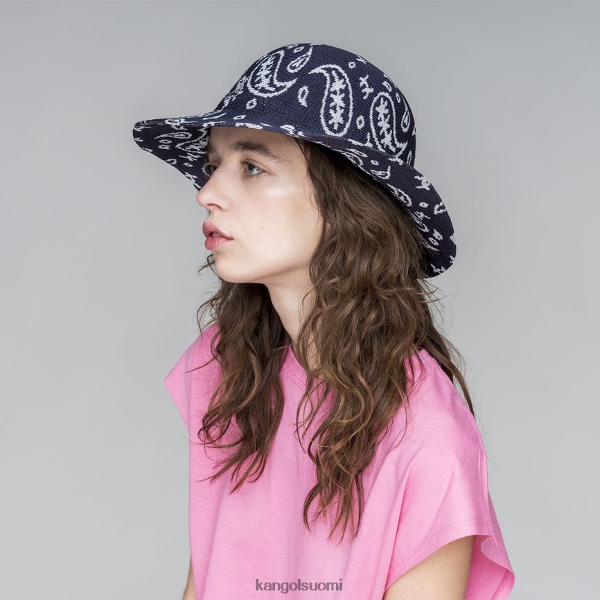 VF8024659 tummansininen/valkoinen sukupuolineutraali Kangol paisley leveälierinen rento Lisätarvikkeet