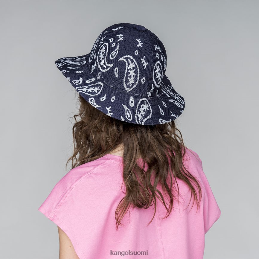 VF8024659 tummansininen/valkoinen sukupuolineutraali Kangol paisley leveälierinen rento Lisätarvikkeet