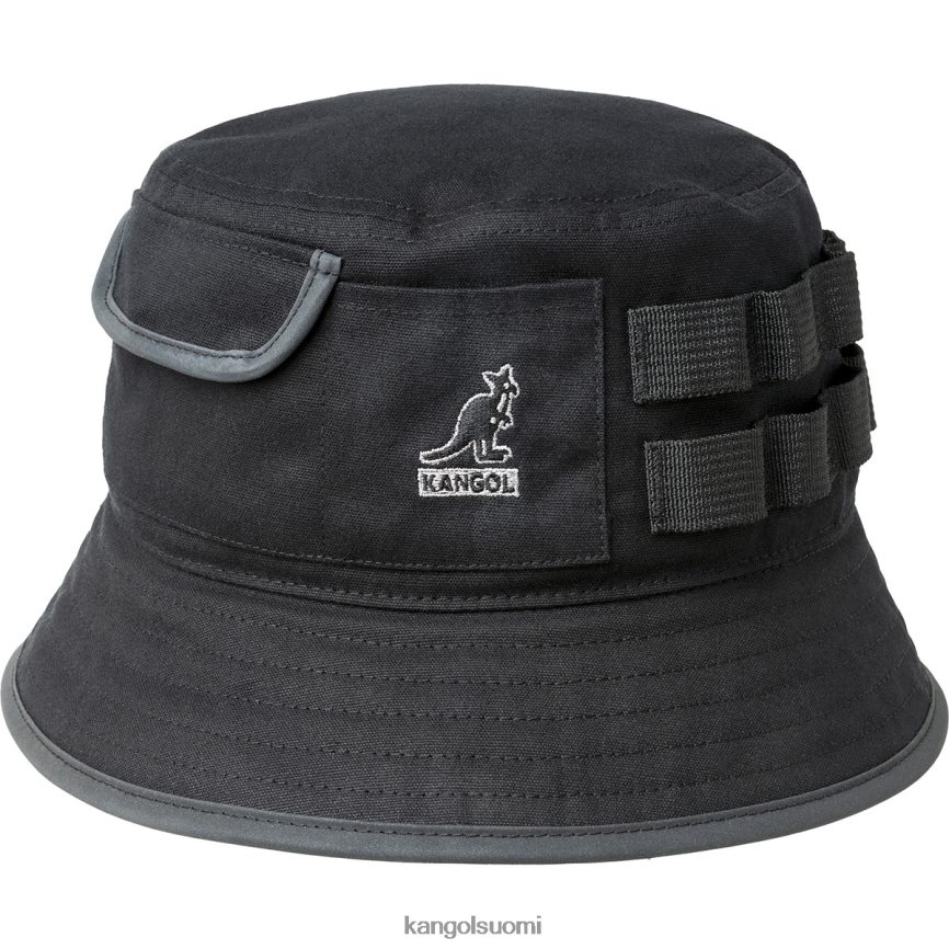 VF8024664 musta sukupuolineutraali Kangol vahattu apukauha Lisätarvikkeet