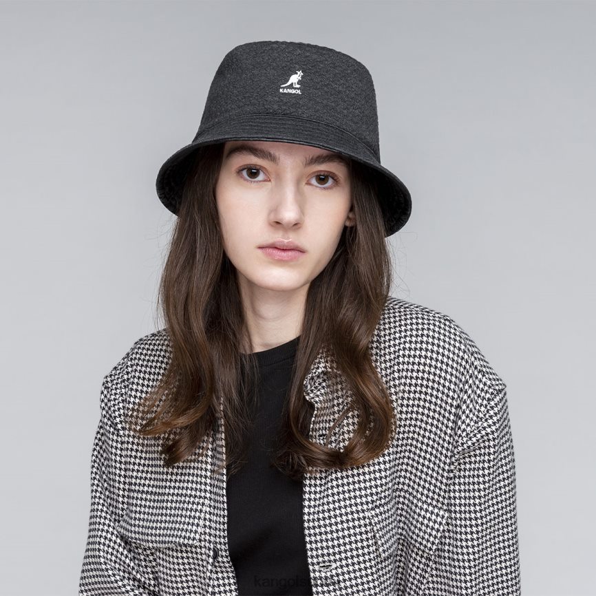VF8024674 musta sukupuolineutraali Kangol kohokuvioitu käännettävä ämpäri Lisätarvikkeet
