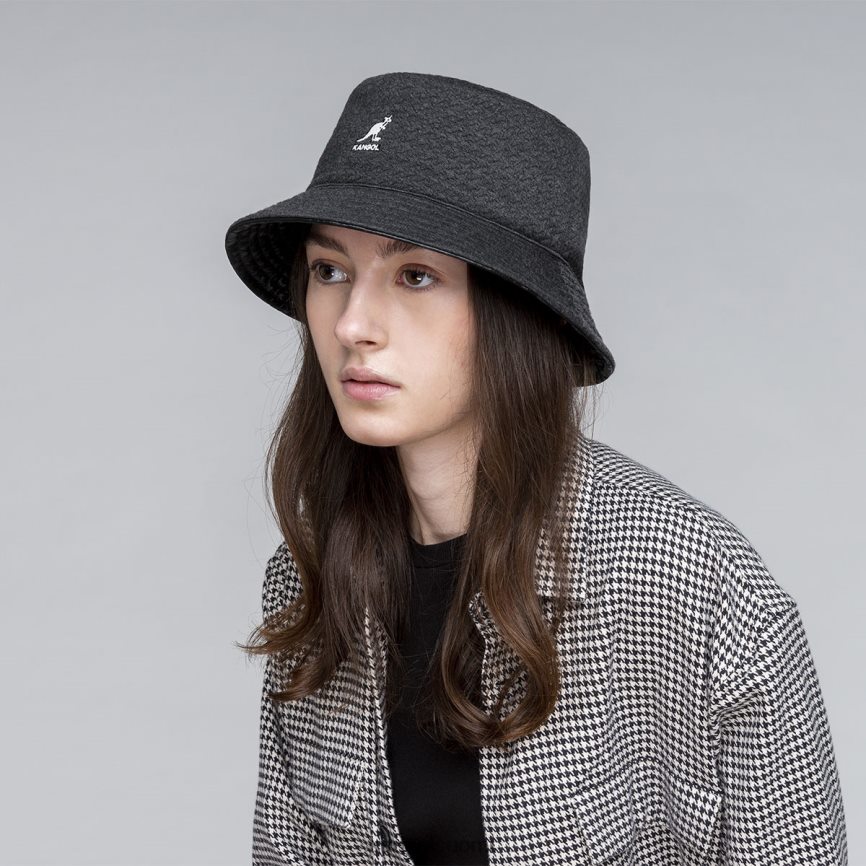 VF8024674 musta sukupuolineutraali Kangol kohokuvioitu käännettävä ämpäri Lisätarvikkeet