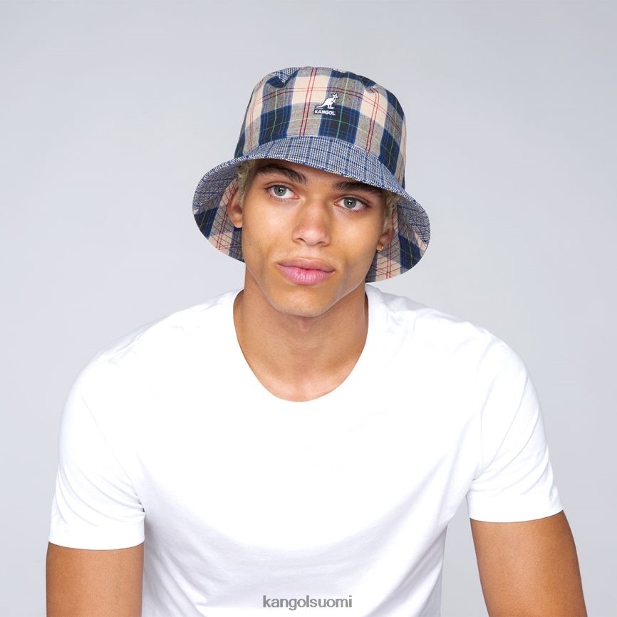VF8024682 mykonos sininen sukupuolineutraali Kangol ruudullinen mash-up-ämpäri Lisätarvikkeet