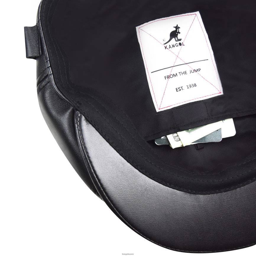 VF8024763 musta sukupuolineutraali Kangol keinonahkainen korkki Lisätarvikkeet