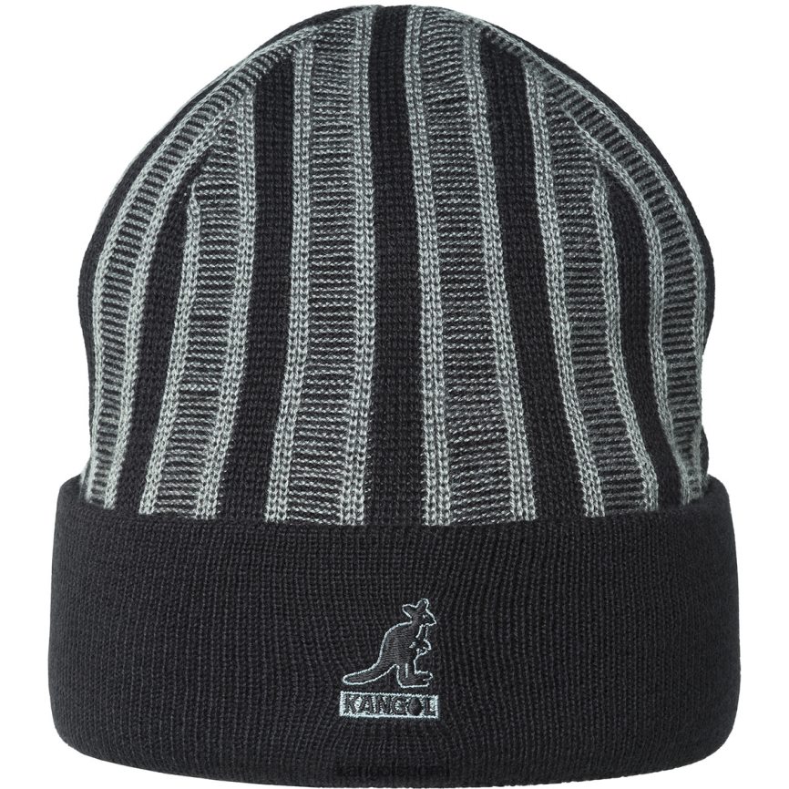 VF8024809 musta sukupuolineutraali Kangol rib stripe rev pipo Lisätarvikkeet