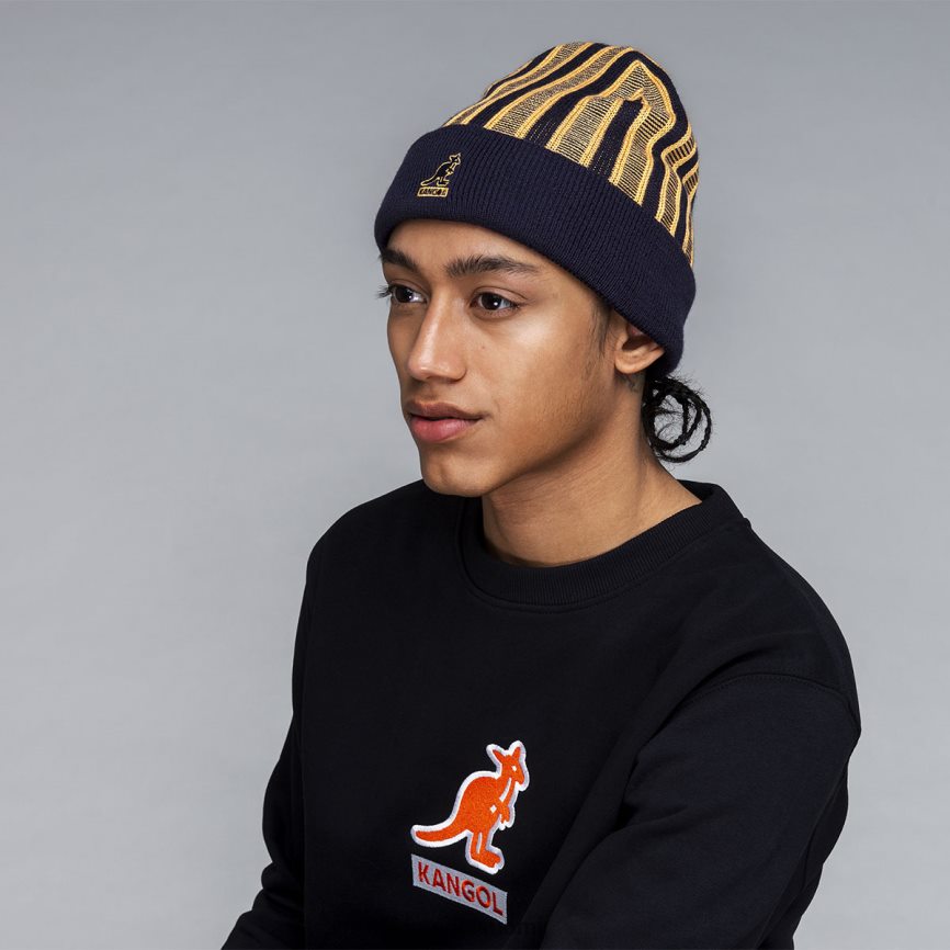 VF8024809 musta sukupuolineutraali Kangol rib stripe rev pipo Lisätarvikkeet
