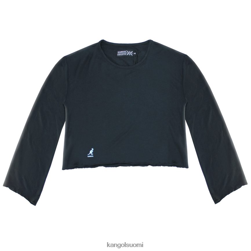VF80241225 musta naiset Kangol röyhelöinen crop toppi vaatetus