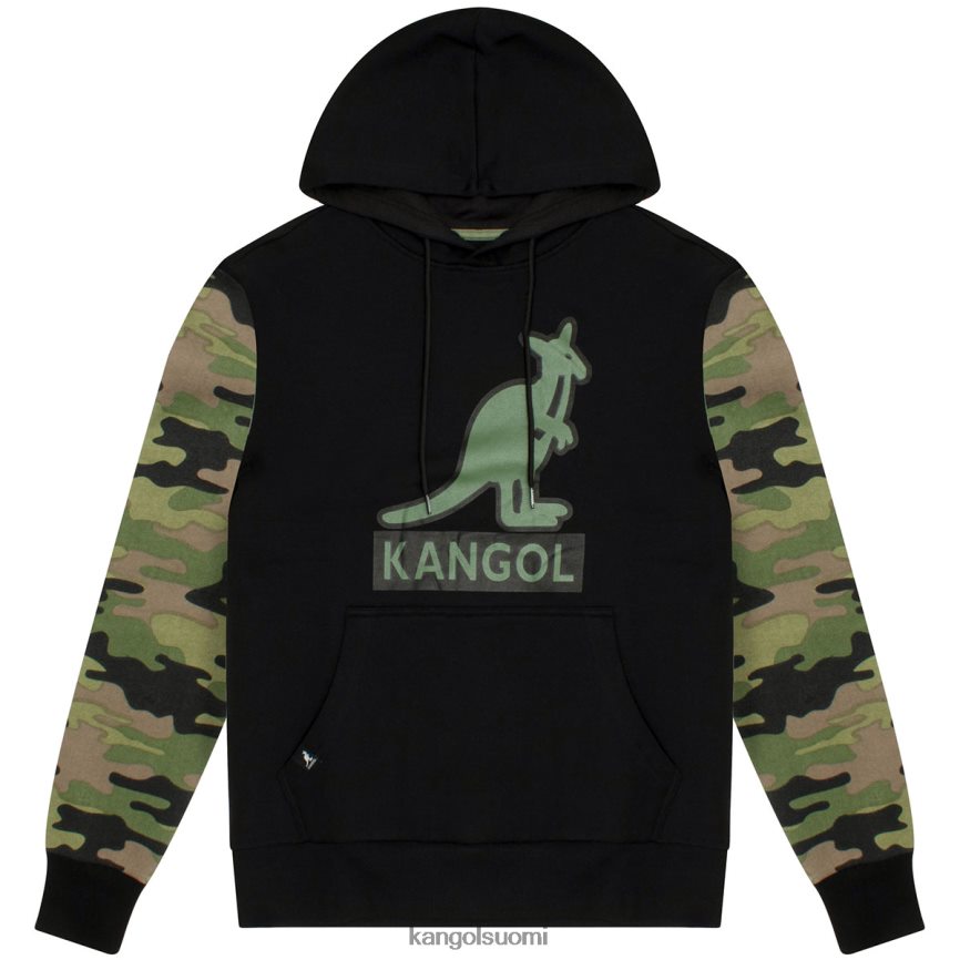 VF80241133 musta/armeija sukupuolineutraali Kangol kontrastinen camo-huppari vaatetus
