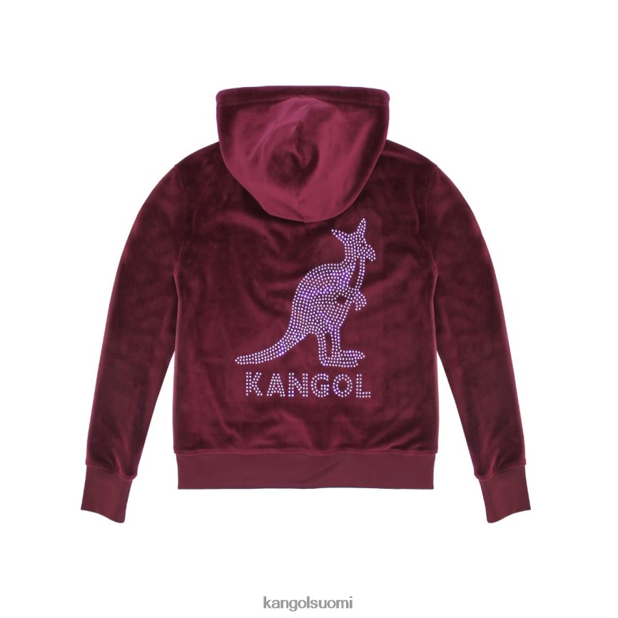 VF80241138 kastanjanruskea naiset Kangol veluurikristalli vetoketjullinen huppari vaatetus