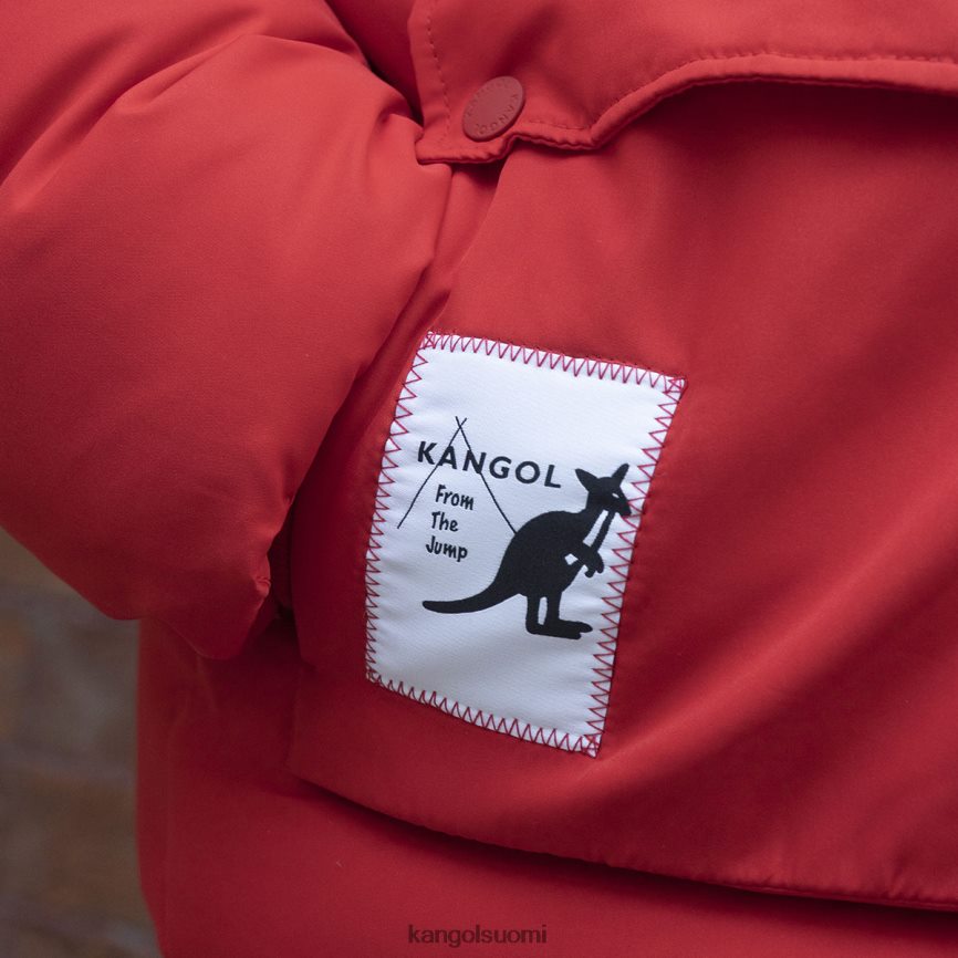 VF80241231 liekki helakanpunainen sukupuolineutraali Kangol patch tasku untuvatakki vaatetus