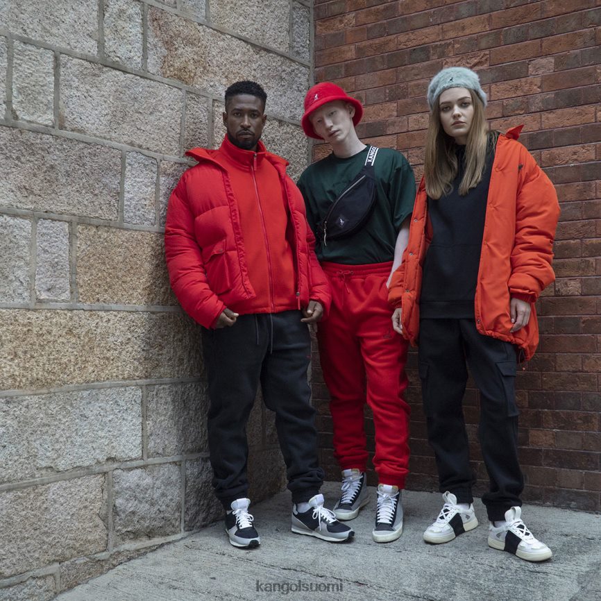VF80241231 liekki helakanpunainen sukupuolineutraali Kangol patch tasku untuvatakki vaatetus