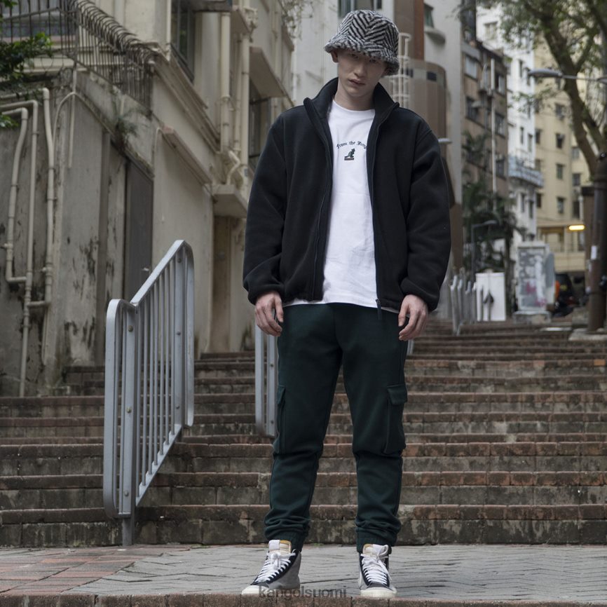 VF80241232 pikimusta sukupuolineutraali Kangol vetoketjullinen fleecetakki vaatetus