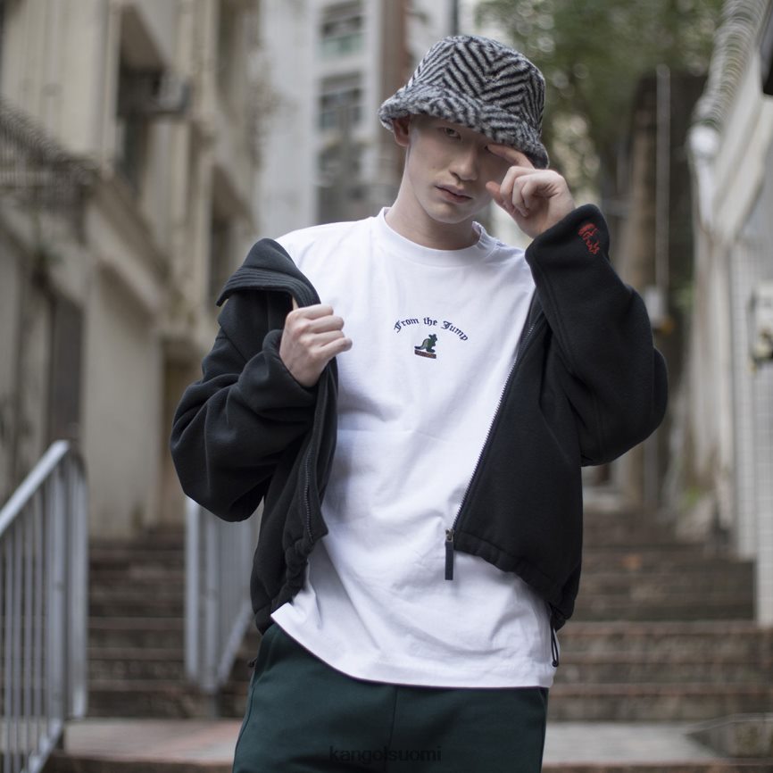 VF80241232 pikimusta sukupuolineutraali Kangol vetoketjullinen fleecetakki vaatetus